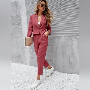 SHEIN Essnce Ladies" Short Blazer With Long Sleeves Dress Pants Suits Size S